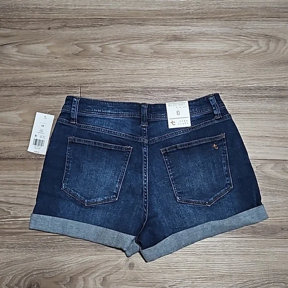 true craft Denim Mid-Rise Shorty Stretch Blue Jean Shorts 3" Inseam Women's 10 - Picture 2 of 16